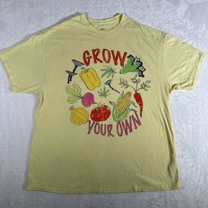 Urban Outfitters “Grow Your Own” Men's Yellow Large T-Shirt